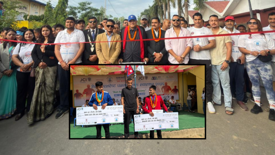 धनगढी जेसिजले आयोजना गरेको हाफ म्याराथनमा नेपाली सेनाका धावक रावत प्रथम