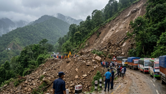 बैतडी र दार्चुलामा पहिरोले राजमार्ग अवरुद्ध