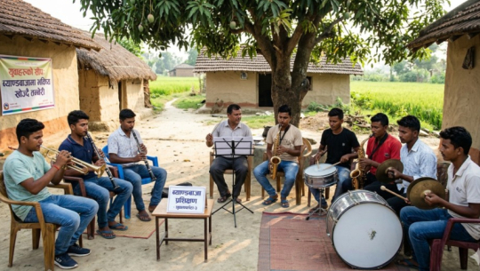 Youngsters in Shuklaphanta turn to band playing as a source of future livelihood