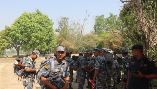 कैलालीमा सशस्त्र प्रहरी बल १०१ किमी सीमा पैदल गस्तीमा परिचालन