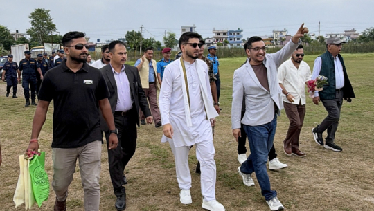 Infrastructure development Minister Lamsal inspects FAPLA cricket stadium project to accelerate construction