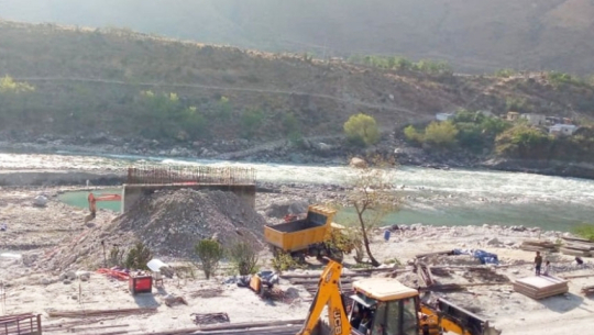 Construction of Jhogula concrete bridge connecting Bajura and Mugu faces delays