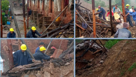 बैतडीमा पहिरोमा परेर दुई घर भत्किए