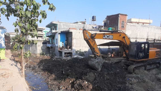 धनगढीमा दोस्रो चरणको खोला नाला अतिक्रमण हटाउने अभियान सुरु