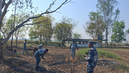  बेलौरीमा सशस्त्र प्रहरीद्वारा सिद्धनाथ–बैजनाथ मन्दिर सरसफाइ, रामनवमीको तयारी पूरा
