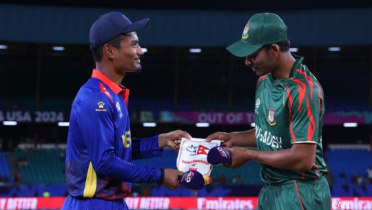 टी–२० विश्वकप: नेपाल र बङ्ग्लादेशबीचको खेल सुरु, नेपाल टस जितेर बलिङमा