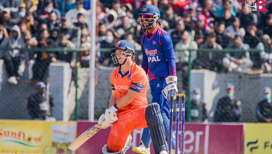 आईसीसी क्रिकेट विश्वकप लिग–२ मा नेदरल्याण्ड्ससँग नेपाल पराजित