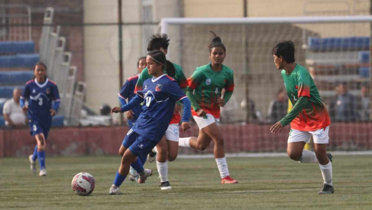 साफ यू–१६ महिला फुटबल प्रतियोगितामा बंगलादेशसँग नेपाल पराजित