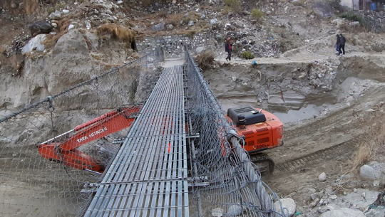 बझाङमा मोटरेवल पुल निर्माणमा ढिलाइ