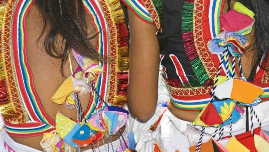 परम्परागत पहिरन बनाउन सिक्दै कञ्चनपुरका थारु समुदायका महिला 