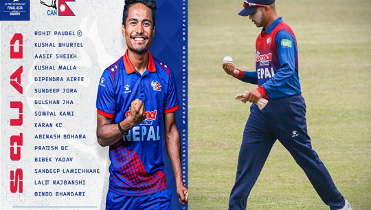 टी–२० विश्वकप क्वालिफायरका लागि नेपाली टीम घोषणा, सन्दीपको कमब्याक