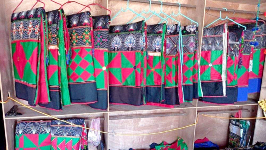 Tharu couple sustains livelihood through traditional attire business