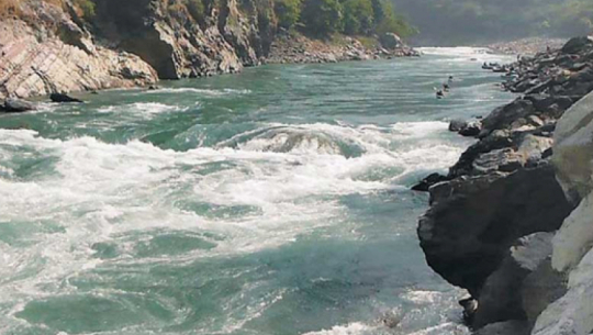 A motorcycle went out of control and fell into the Seti River in Bajhang