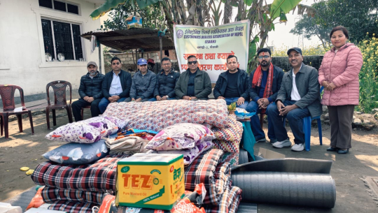 ईडानद्वारा अत्तरियास्थित दृष्टि फाउन्डेसनको वृद्धाश्रममा खाद्यान्न तथा न्यानो कपडा वितरण