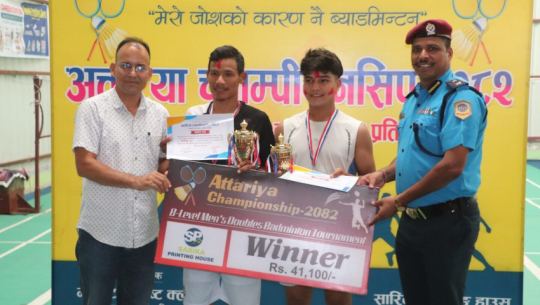 Pun and Oli team clinches Attariya Championship Badminton title