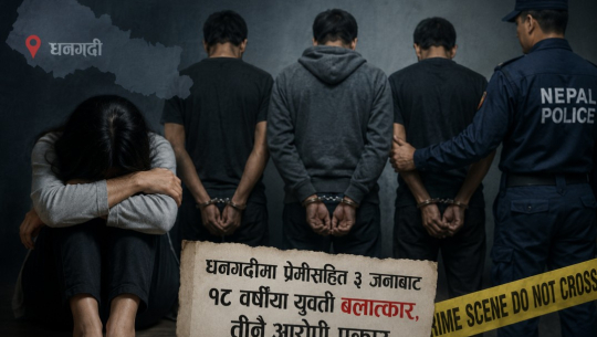 धनगढीमा प्रेमीसहित ३ जनाबाट १८ वर्षीया युवती बलात्कृत, आरोपी पक्राउ