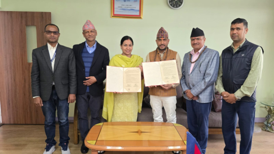 Durga Laxmi Secondary School signs educational cooperation with LRI, receives bus support