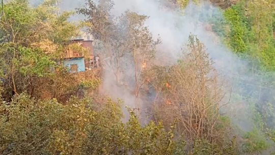 डोटीका सामुदायिक वनमा डढेलो, गाउँ बस्ती उच्च जोखिममा