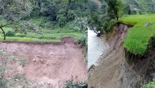 बाजुराको अमलसेडी बस्ती बाढीपहिरोको उच्च जोखिममा