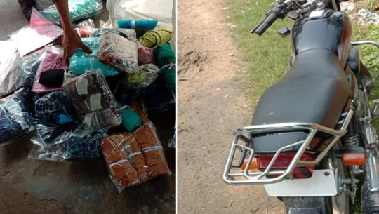 कैलालीमा मोटरसाइकलसहित भन्सार छलीका कपडा बरामद