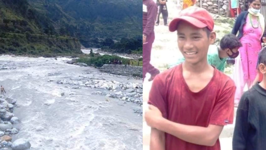 बझाङको बाउली नदीमा बगेका बालकलाई लालबहादुरले गरे उद्धार