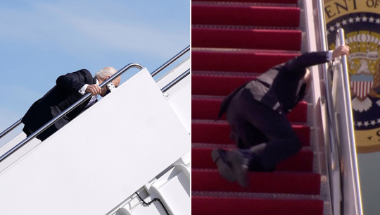 विमानको सिँढी चढ्दा ३ पटक लडे अमेरिकी राष्ट्रपति बाइडेन(भिडियोसहित)