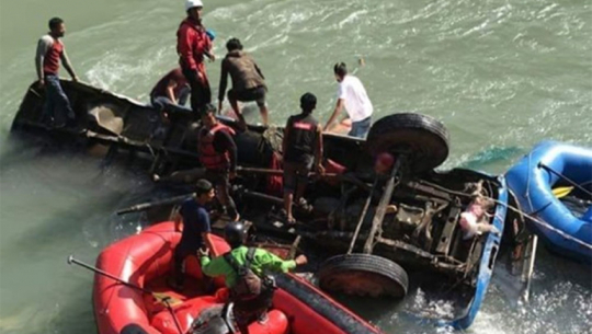 Eight die as bus falls into Sunkoshi river