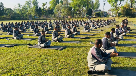 International health day marked with yoga practice in Mahendranagar