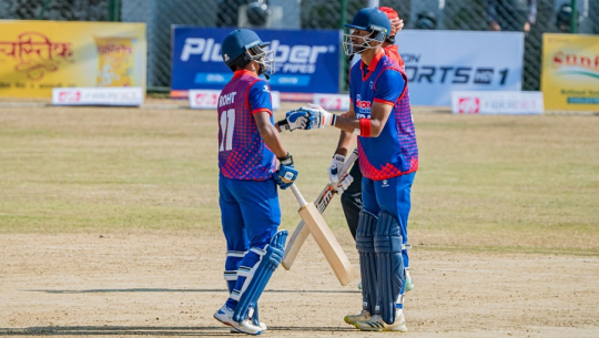 पहिलो अभ्यास खेलमा नेपाल ४ विकेटले विजयी