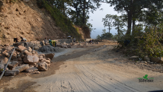 Daiji-Jogbudha road incomplete even after seven years, only 9 km blacktopped