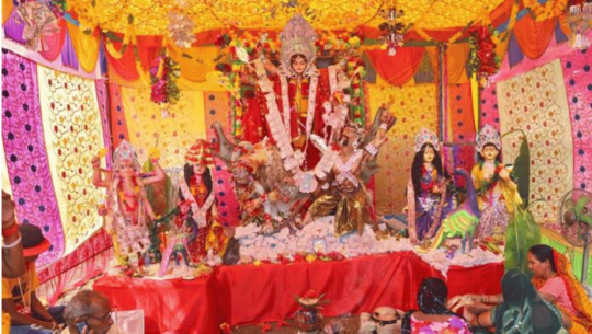 भीमसेनस्थानमा सामूहिक दुर्गा पूजा