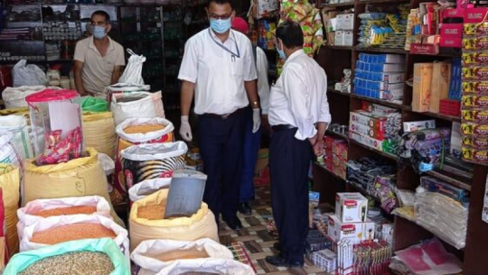 A convenience store fined for displaying expired food items in Dhangadhi