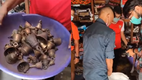 Police confiscate temple bells weighing over six quintals