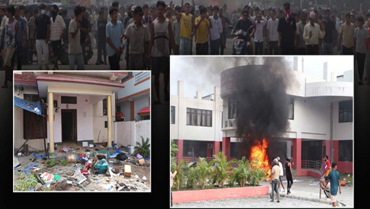 गोदावरी नगरपालिका लगायत विभिन्न पार्टी कार्यालय र नेताका घरमा आगजनी