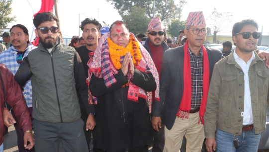 Gorakh Bahadur Bista arrives in Kailali-4 after filing candidacy