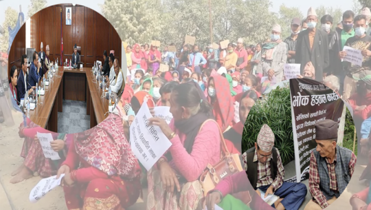 पुनःस्थापनको माग गर्दै १३ दिनदेखि शुक्लाफाँटा आरक्ष विस्थापित रिले अनशनमा