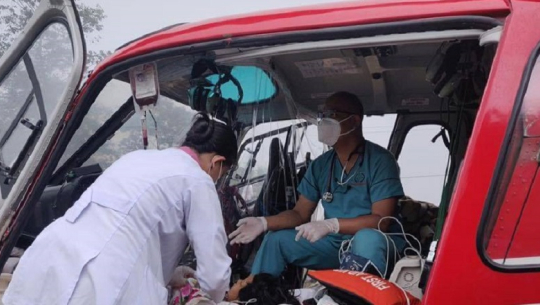 गर्भवतीको हवाई उद्धार
