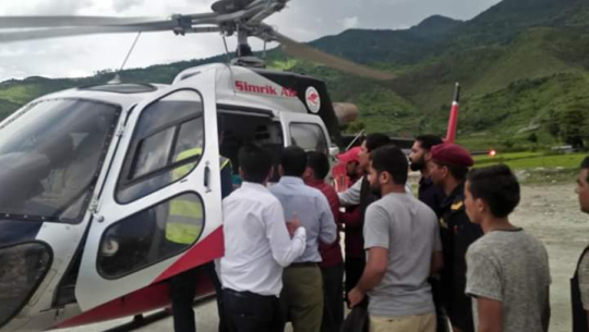 बझाङमा अत्याधिक रक्तश्राव भएकी महिलाको हेलिकप्टर मार्फत उद्धार