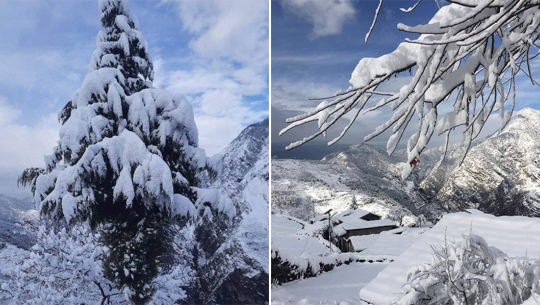 दार्चुलाको छाङ्गरु र तिंकरमा हिमपात, जनजीवन प्रभावित