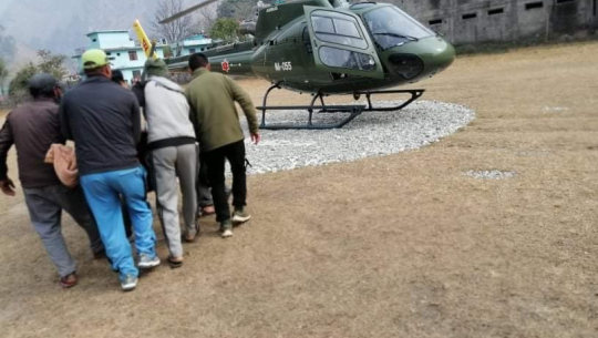 रक्तश्राव नरोकिएपछि दार्चुलाबाट सुत्केरीको हवाई उद्धार