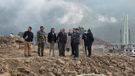 अर्थमन्त्री खनालद्वारा चिसापानीमा निर्माणाधीन जालपादेवी केबुलकार तथा रिसोर्ट अवलोकन