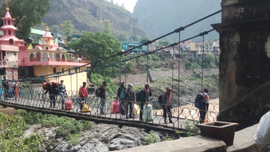 Approximately 2,000 people used the Jhulaghat checkpoint two days