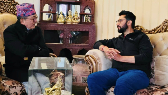 रवि लामिछाने र  राप्रपा अध्यक्ष लिङ्देनबीच  भेटवार्ता