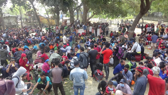 धनगढी पुगेको टोली कोरोना परिक्षणका लागि क्वारेन्टाईन जादै