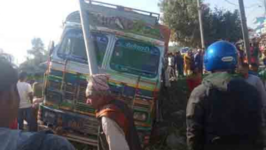 A pedestrian hit by a truck in Kailali
