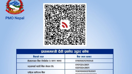 प्रधानमन्त्री राहत कोषमा पौने १२ अर्ब