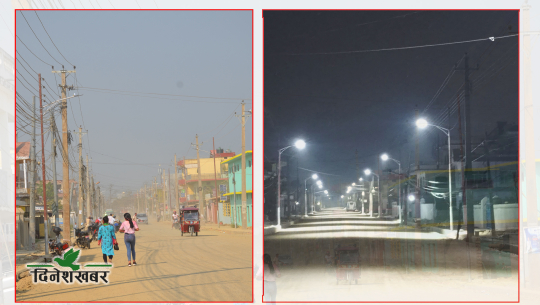 संघीय सरकारको क्षेत्रीय सहरीमार्फत निर्माणाधिन धनगढीका सडकमा बत्ती जडान