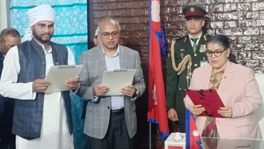 मधेस प्रदेश सरकारका नव नियुक्त दुई मन्त्रीद्वारा शपथ ग्रहण