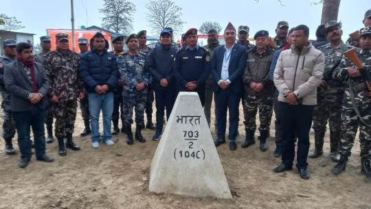 नेपाल–भारत सीमास्तम्भको मर्मत सुरु