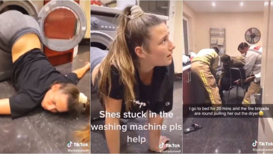 रक्सीको नशामा रहेकी युवती वाशिङ मेसिनमा अड्कीएपछि...(भिडिओसहित)